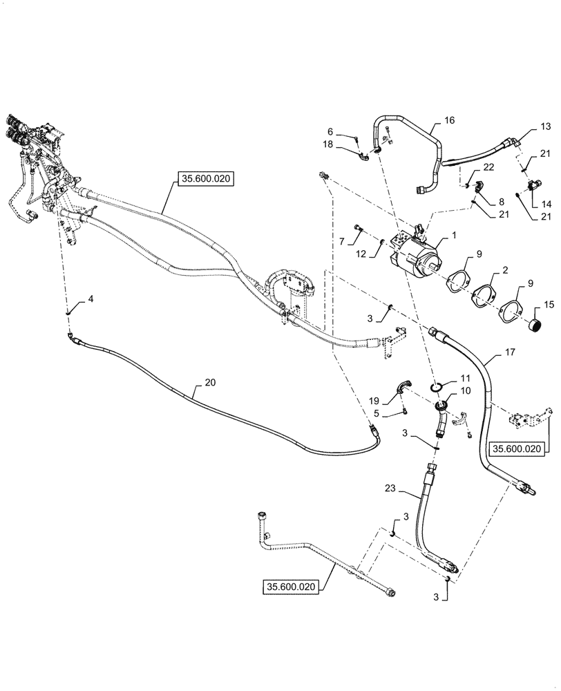 Схема запчастей Case IH STX375 - (35.600.010) - TWIN FLOW HYDRAULICS PUMP (35) - HYDRAULIC SYSTEMS