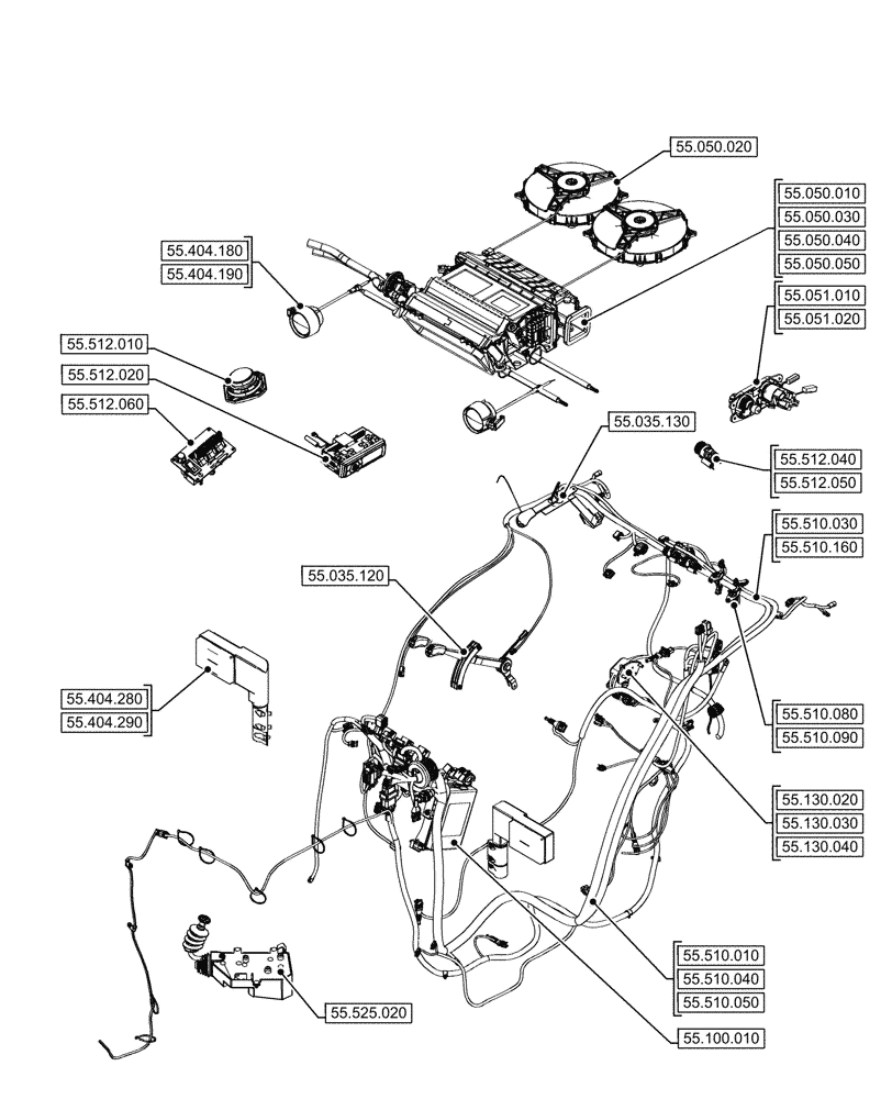 Схема запчастей Case IH FARMALL 110CL - (55.000.00[04]) - SECTION INDEX - ELECTRICAL SYSTEMS (55) - ELECTRICAL SYSTEMS