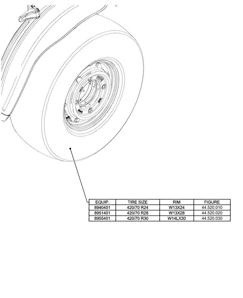 Схема запчастей Case IH FARMALL 100CL - (44.000.00[02]) - SECTION INDEX - WHEELS (44) - WHEELS