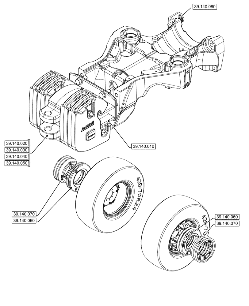 Схема запчастей Case IH FARMALL 100CL - (39.000.00) - SECTION INDEX - FRAMES AND BALLASTING (39) - FRAMES AND BALLASTING