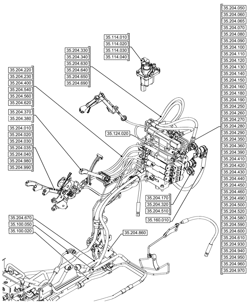 Схема запчастей Case IH FARMALL 80CL - (35.000.00[02]) - SECTION INDEX - HYDRAULIC SYSTEMS (35) - HYDRAULIC SYSTEMS