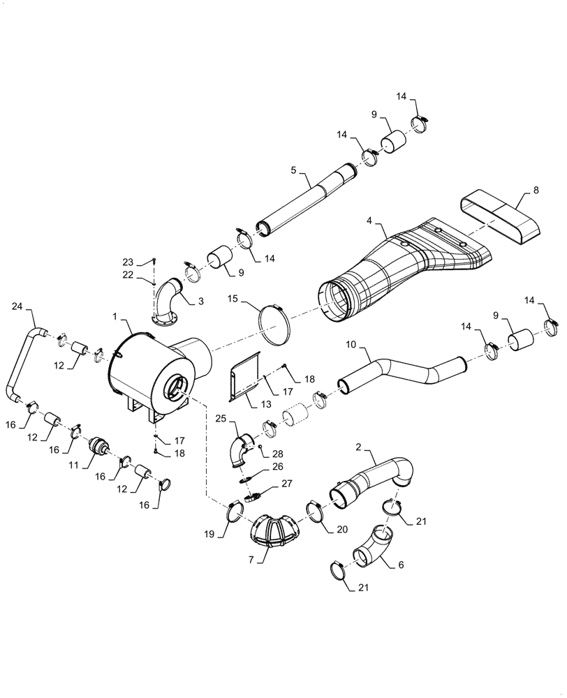 Схема запчастей Case IH STX275 - (10.202.010) - AIR INTAKE ASSY (10) - ENGINE