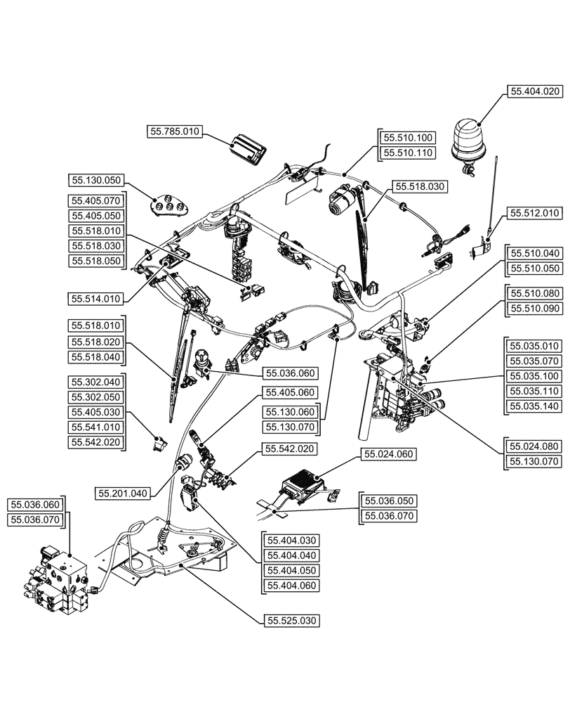 Схема запчастей Case IH FARMALL 110CL - (55.000.00[03]) - SECTION INDEX - ELECTRICAL SYSTEMS (55) - ELECTRICAL SYSTEMS