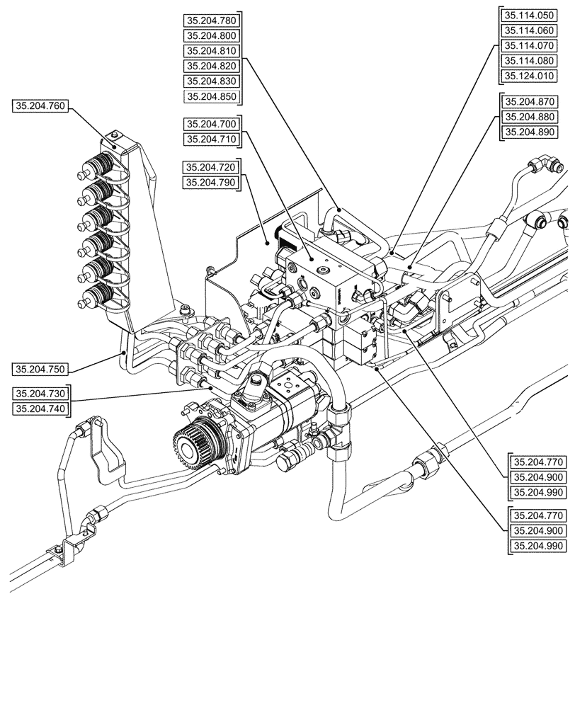 Схема запчастей Case IH FARMALL 80CL - (35.000.00[03]) - SECTION INDEX - HYDRAULIC SYSTEMS (35) - HYDRAULIC SYSTEMS