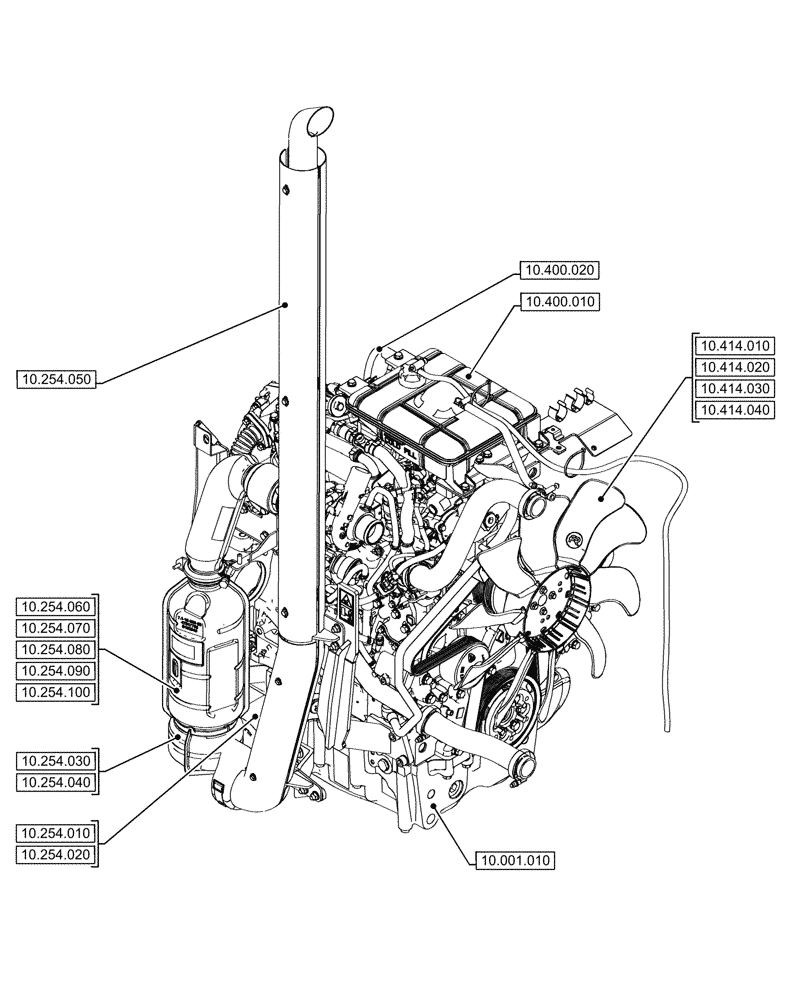 Схема запчастей Case IH FARMALL 100CL - (10.000.00[01]) - SECTION INDEX - ENGINE (10) - ENGINE