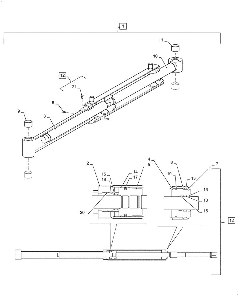 Схема запчастей Case IH L740 - (35.723.040) - BUCKET LIFT CYLINDER - MSL (35) - HYDRAULIC SYSTEMS
