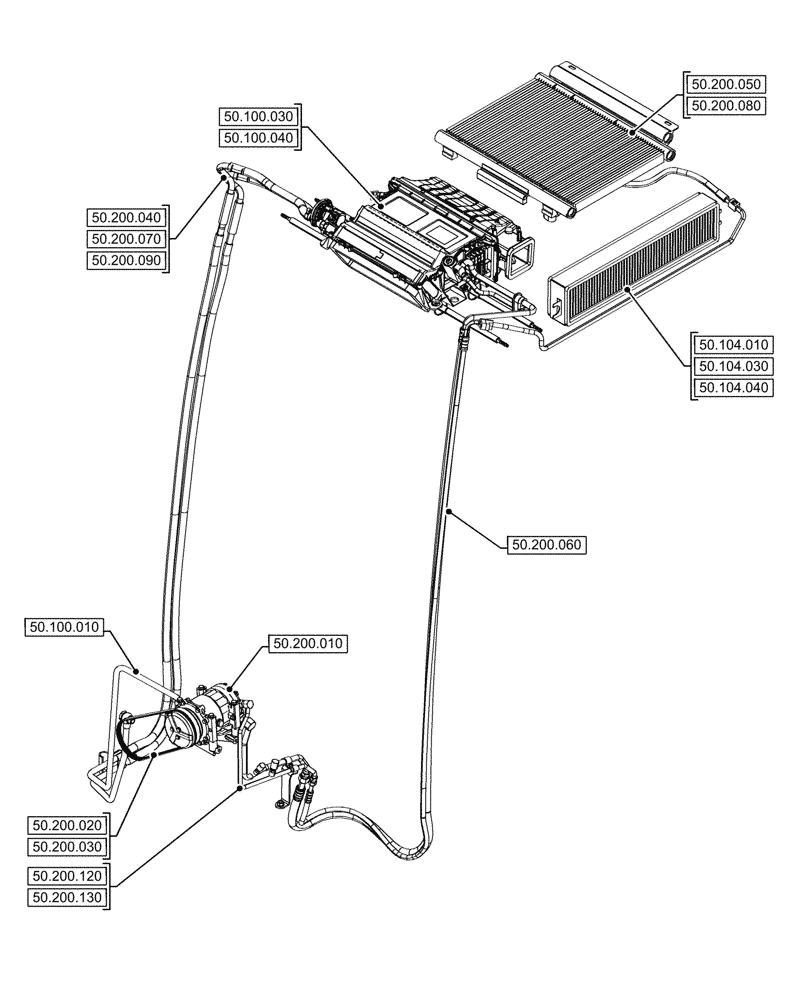 Схема запчастей Case IH FARMALL 100CL - (50.000.00) - SECTION INDEX - CAB CLIMATE CONTROL (50) - CAB CLIMATE CONTROL