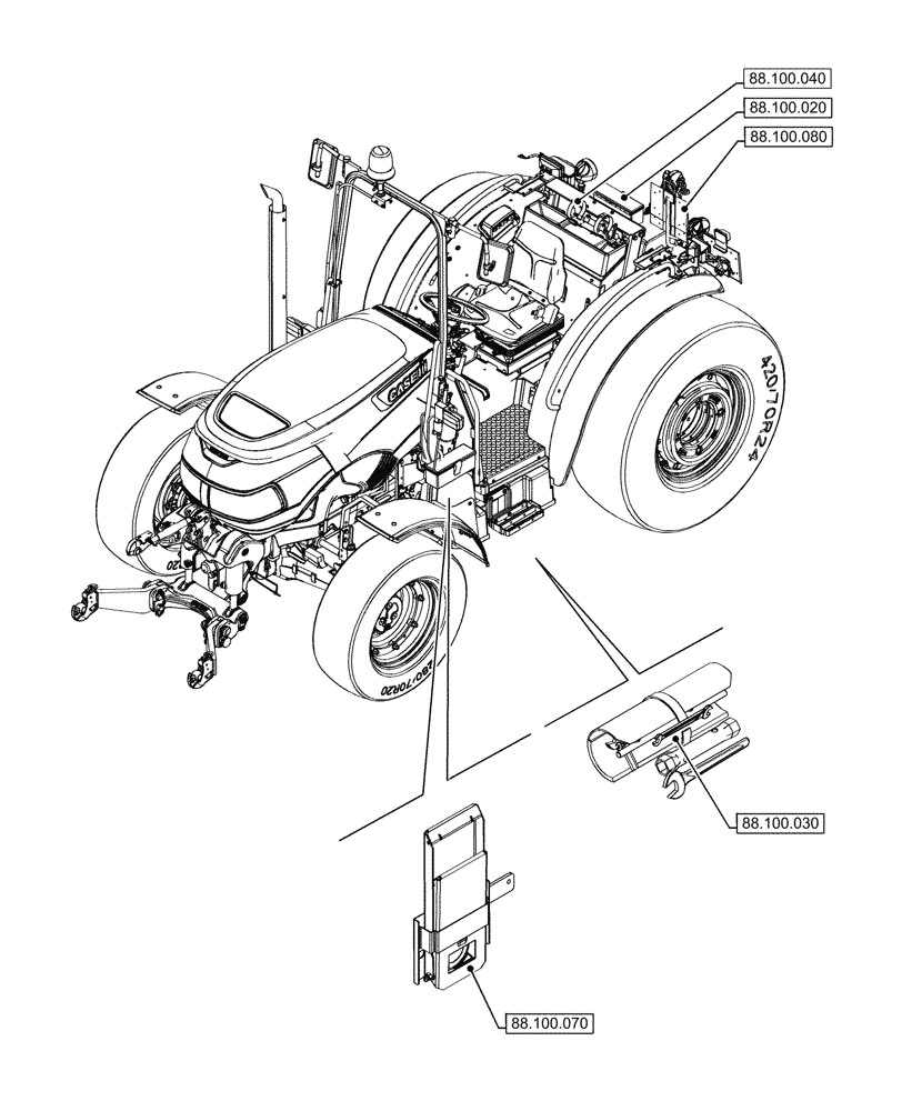 Схема запчастей Case IH FARMALL 90CL - (88.000.00[02]) - SECTION INDEX - ACCESSORIES (88) - ACCESSORIES