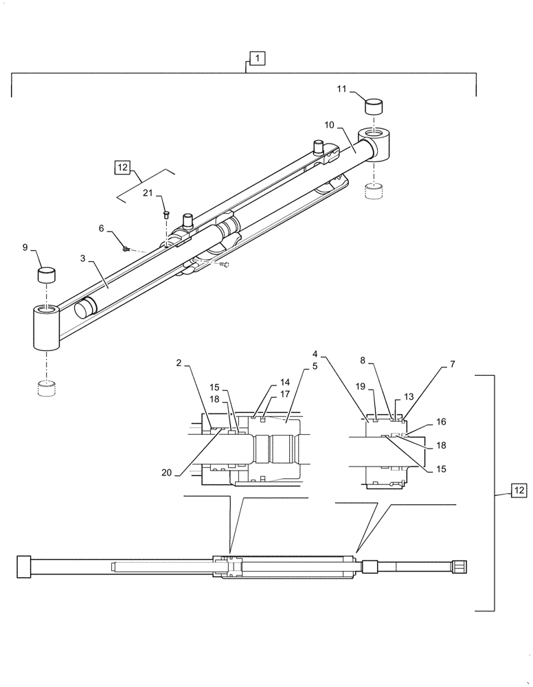Схема запчастей Case IH LX770 - (35.723.120) - BUCKET LIFT CYLINDER - MSL (35) - HYDRAULIC SYSTEMS