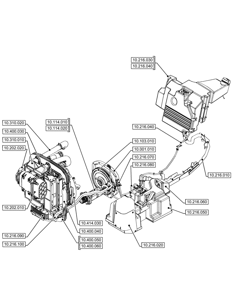 Схема запчастей Case IH FARMALL 100CL - (00.000.10[02]) - PICTORIAL INDEX - ENGINE (00) - GENERAL & PICTORIAL INDEX