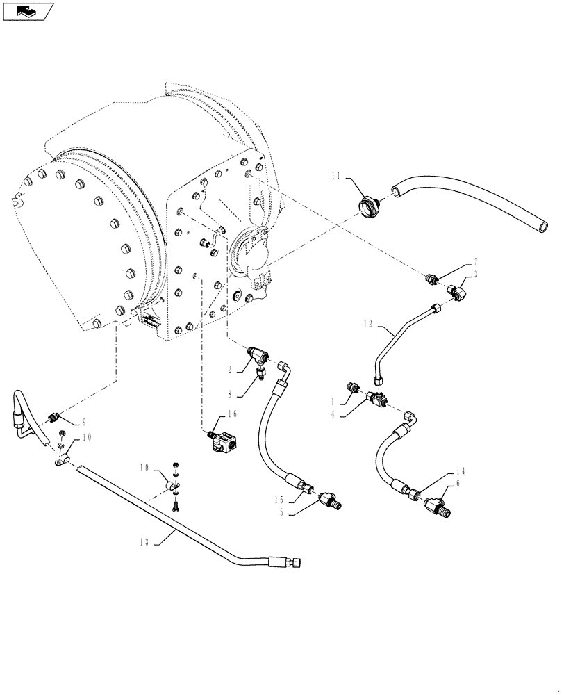 Схема запчастей Case IH STEIGER 400 - (35.128.01) - 315 / 425 SERIES AXLE LUBE, FRONT AXLE W/DIFF. LOCK - HOSE & FITTINGS (35) - HYDRAULIC SYSTEMS