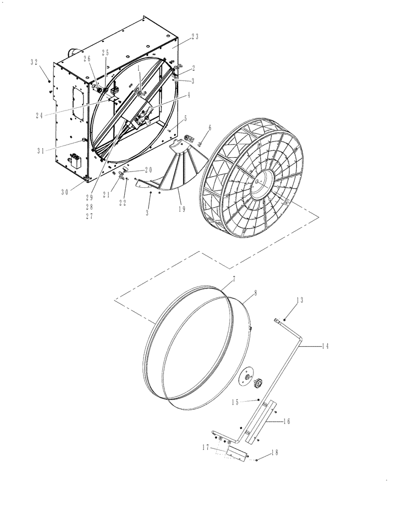 Схема запчастей Case IH 635 - (74.141.22) - ROTARY AIR SCREEN MOUNTING AND BRUSHES (74) - CLEANING