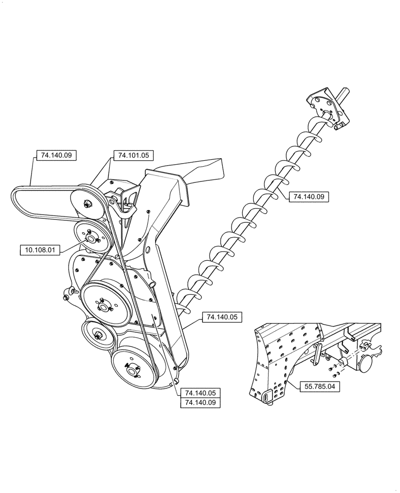 Схема запчастей Case IH 9120 - (00.000.74[04]) - PICTORIAL INDEX - TAILINGS PROCESSOR (00) - GENERAL & PICTORIAL INDEX