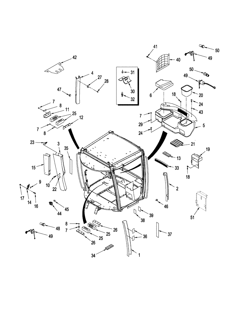 Схема запчастей Case IH STEIGER 335 - (09-11) - INTERIOR TRIM - DELUXE AND LUXURY CABS (09) - CHASSIS