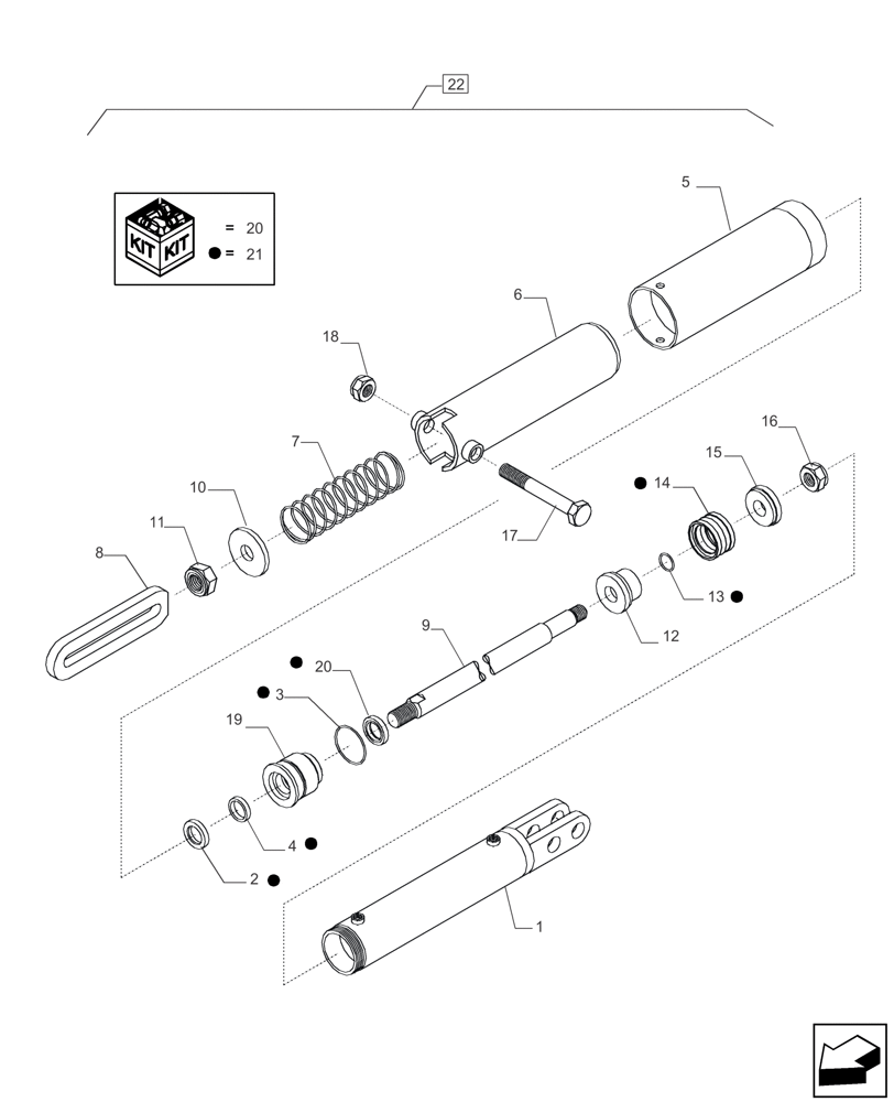 Схема запчастей Case IH A8800 - (35.100.BI[03]) - HYDRAULIC CYLINDER (CROPDIVIDER ARMS STD&45°) (35) - HYDRAULIC SYSTEMS