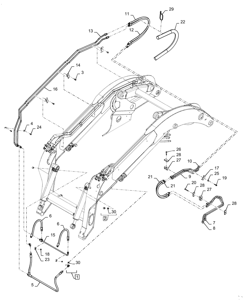 Схема запчастей Case IH SV300 - (35.701.01[03]) - BUCKET TIP LINES, HP HIGH FLOW 2ND, 02-MAY-2016 AND AFTER (35) - HYDRAULIC SYSTEMS