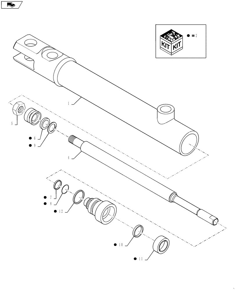 Схема запчастей Case IH 4420 - (07-012) - FRONT LADDER FOLD Cylinders