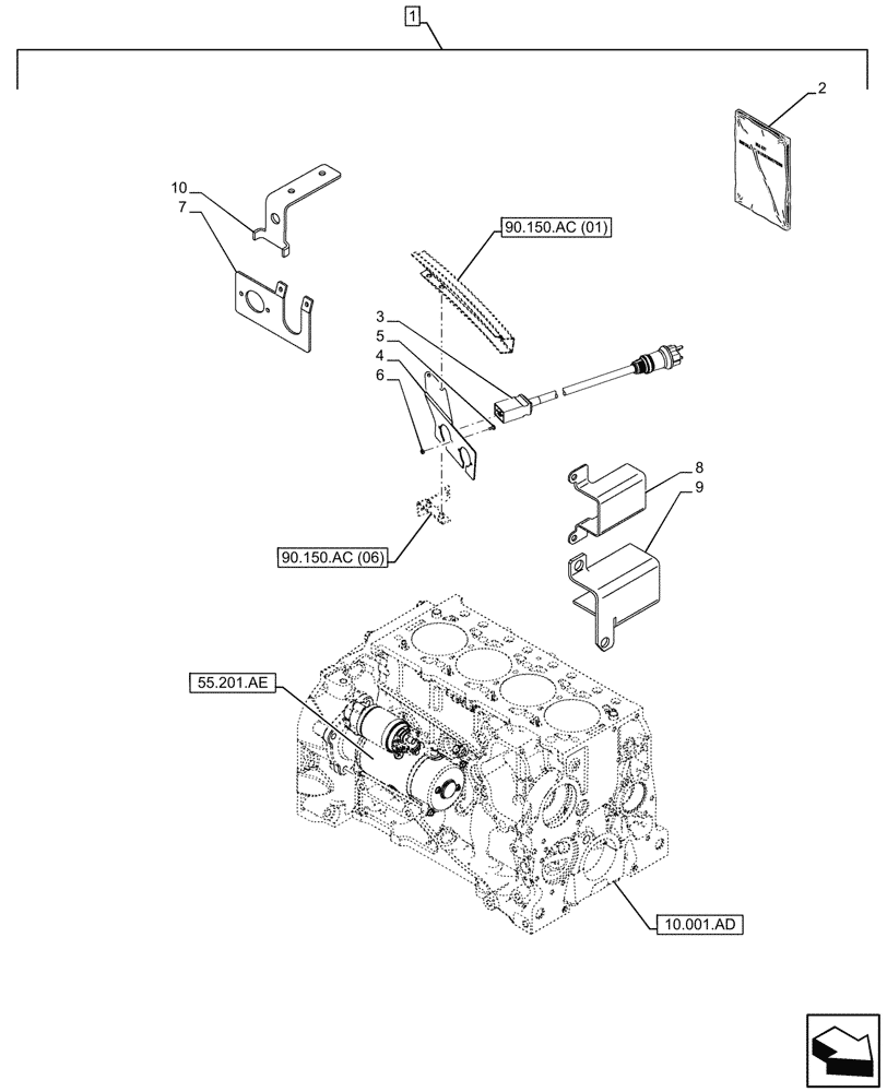 Схема запчастей Case IH PUMA 200 CVT - (88.100.55[11]) - DIA KIT, COLD START SYSTEM, BLOCK HEATER (240V) (88) - ACCESSORIES