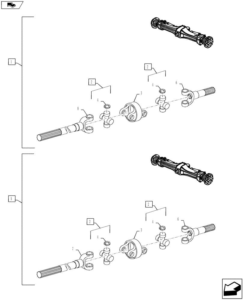 Схема запчастей Case IH PUMA 160 - (25.108.04) - VAR - 330427 - CL.3 FRONT AXLE W/ BRAKES - ARTICULATED AXLE SHAFT (25) - FRONT AXLE SYSTEM