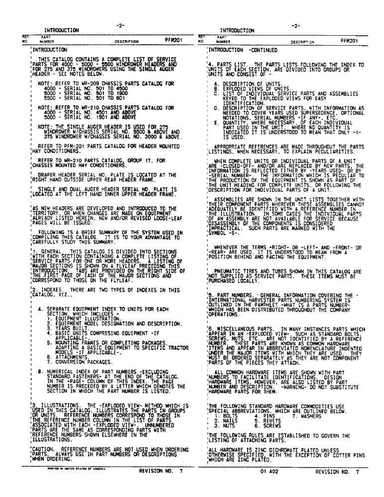 Схема запчастей Case IH SINGLE - (2) - INTRODUCTION 