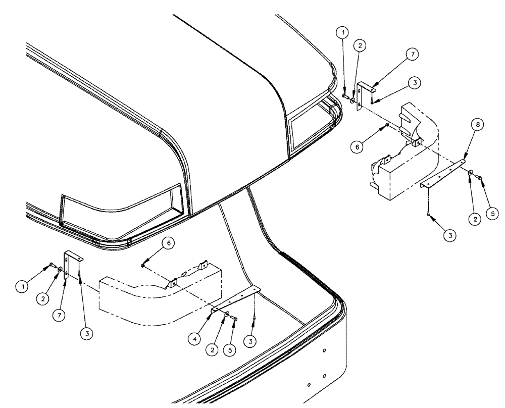 Схема запчастей Case IH SPX3200 - (04-004) - HEADLIGHT MOUNT GROUP Suspension & Frame