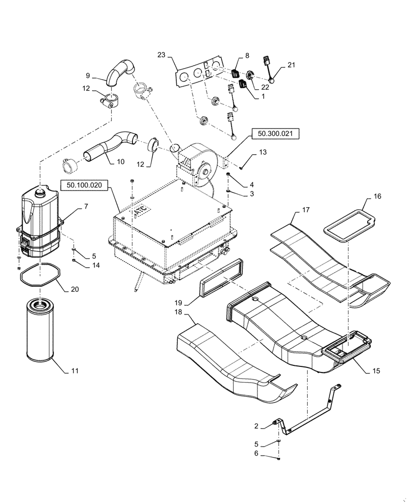 Схема запчастей Case IH STX380 - (50.300.020) - HEATER, AIR CONDITIONER ASSY (AFTER JAN 1 2005) (50) - CAB CLIMATE CONTROL