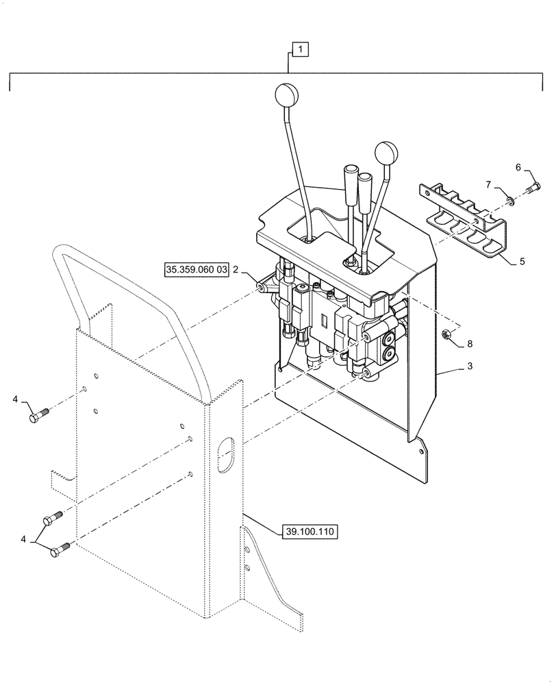 Схема запчастей Case IH BHA102 - (35.359.051) - CONTROL VALVE ASSY KIT (35) - HYDRAULIC SYSTEMS