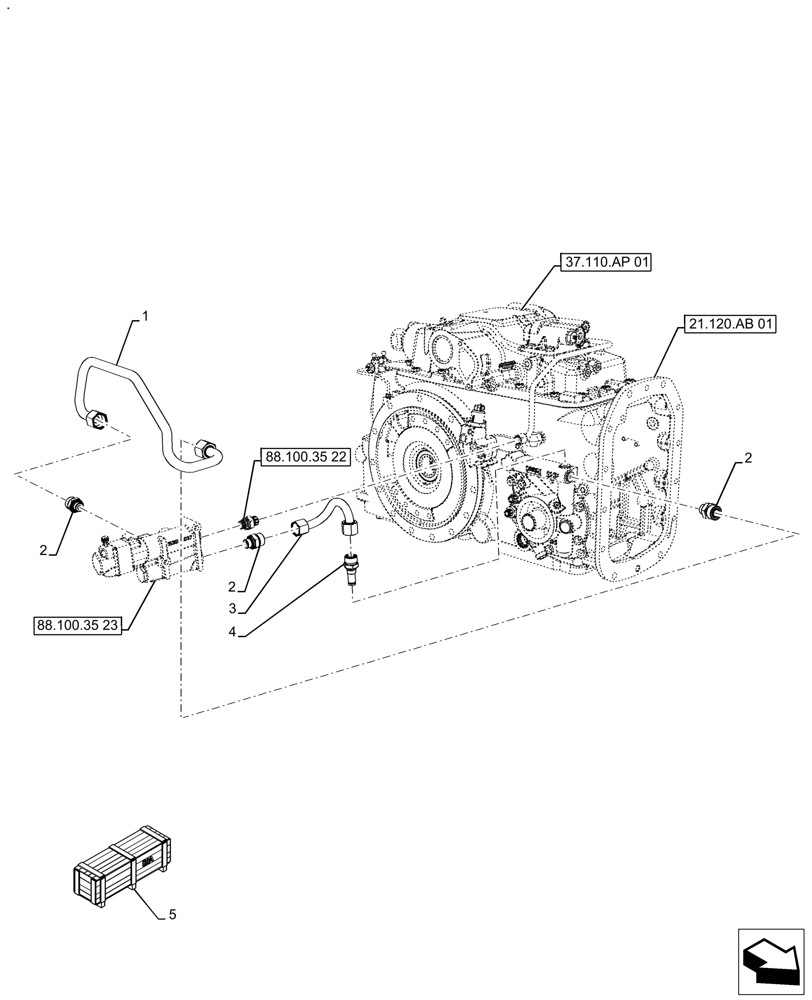 Схема запчастей Case IH FARMALL 120A - (88.100.35[24]) - VAR - 720370 - DIA KIT, TRAILER BRAKE (88) - ACCESSORIES