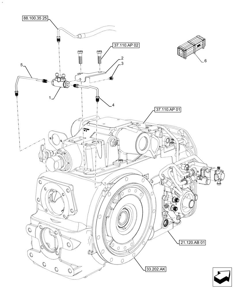 Схема запчастей Case IH FARMALL 120A - (88.100.35[21]) - VAR - 720370 - DIA KIT, TRAILER BRAKE (88) - ACCESSORIES