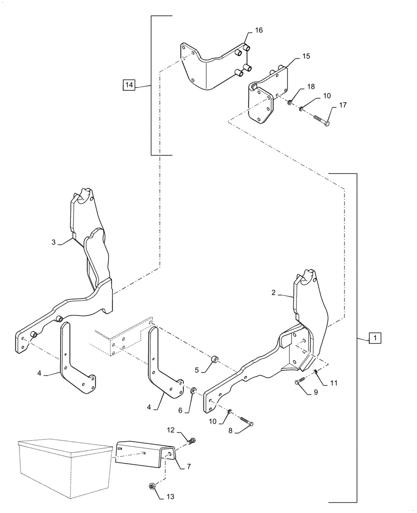 Схема запчастей Case IH LX730 - (39.100.070) - VAR - 716439016, 717682006 - SUBFRAME MOUNTING PARTS (39) - FRAMES AND BALLASTING