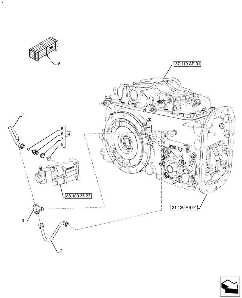 Схема запчастей Case IH FARMALL 120A - (88.100.35[26]) - VAR - 720370 - DIA KIT, TRAILER BRAKE (88) - ACCESSORIES