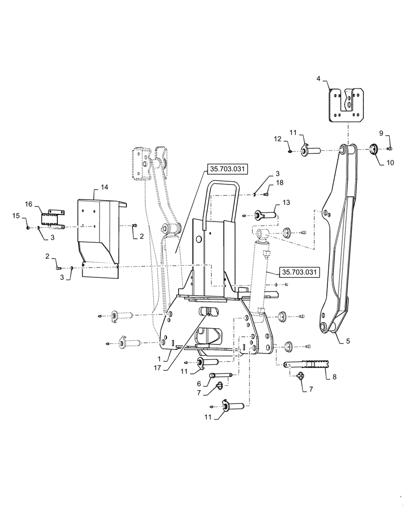 Схема запчастей Case IH BHA102 - (39.100.090) - MAIN FRAME (39) - FRAMES AND BALLASTING