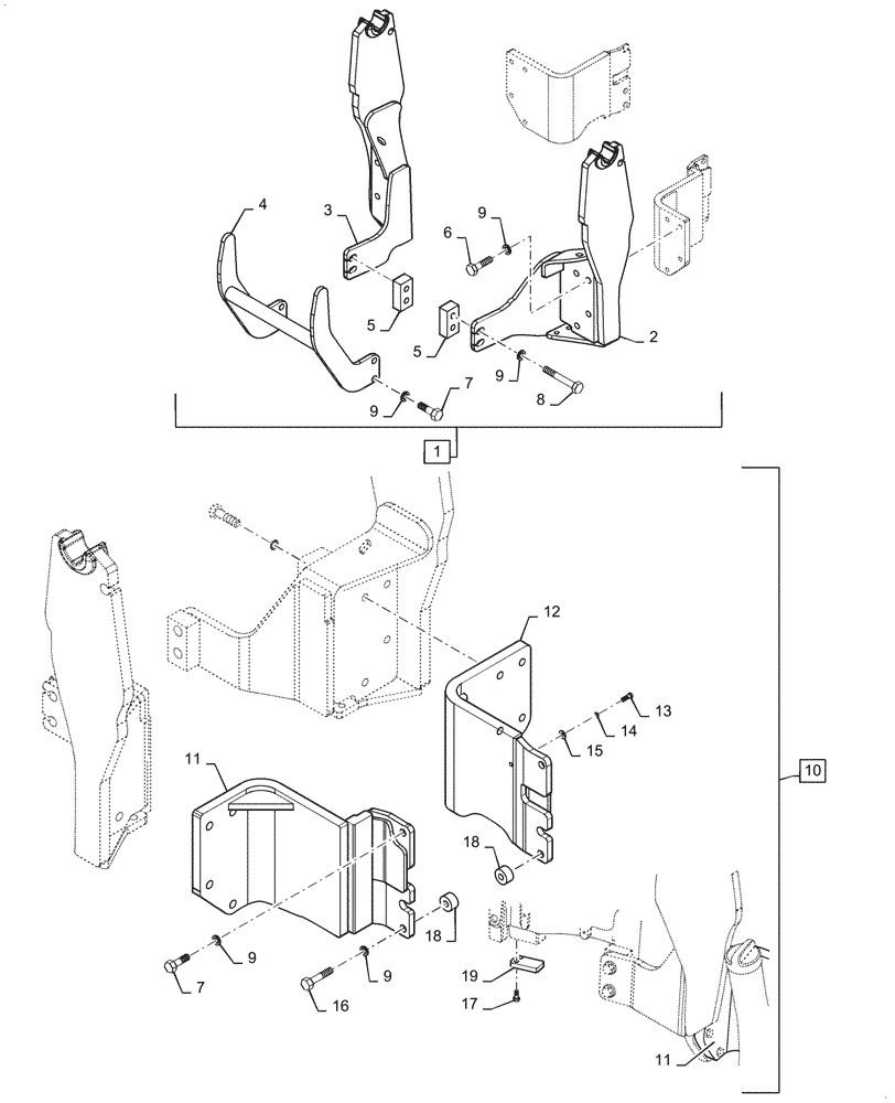 Схема запчастей Case IH LX730 - (39.100.020) - VAR - 715651036, 730656006 - SUBFRAME MOUNTING PARTS (39) - FRAMES AND BALLASTING