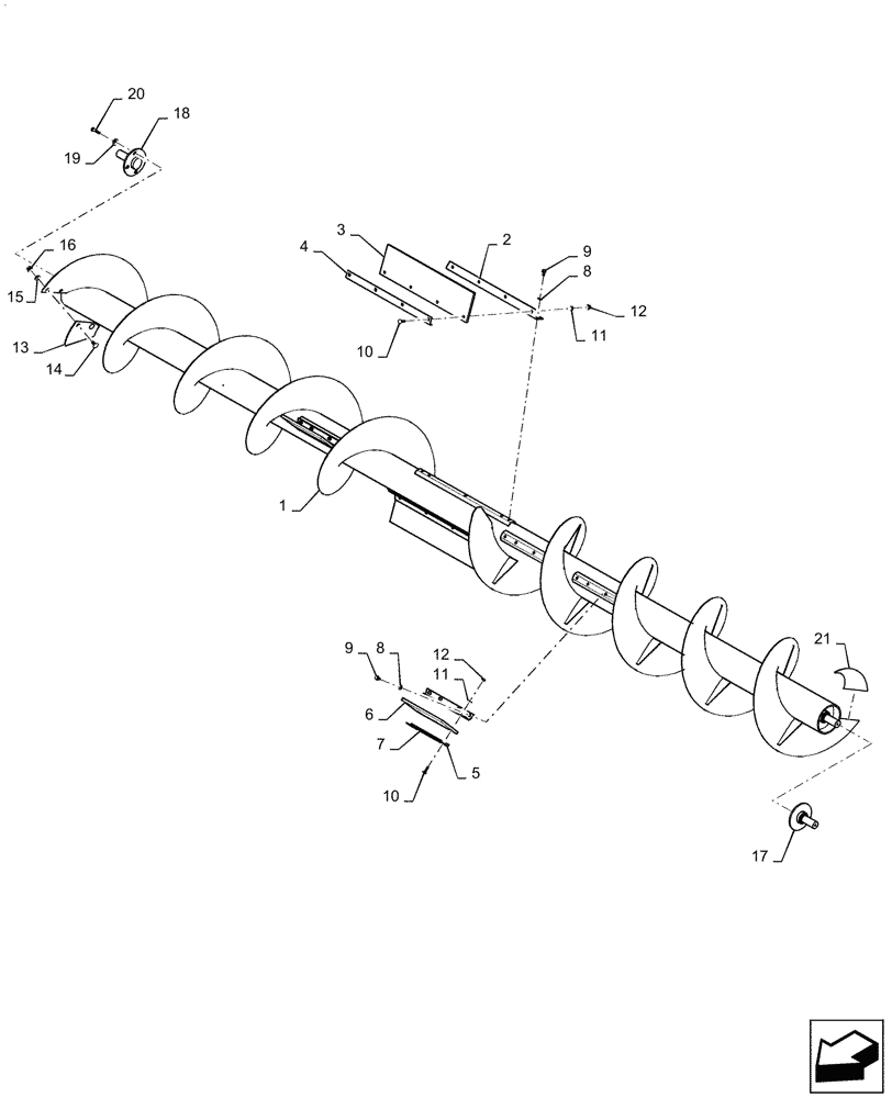 Схема запчастей Case IH RD193 - (58.120.03) - AUGER, 19 FT (58) - ATTACHMENTS/HEADERS