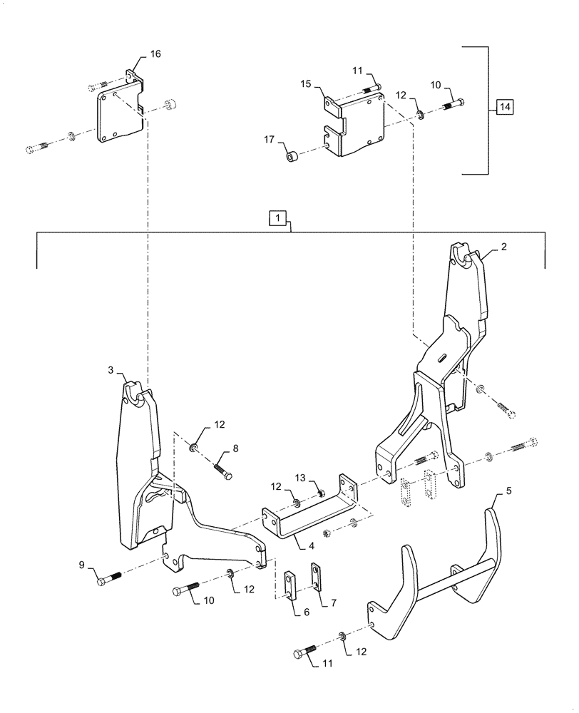 Схема запчастей Case IH L730 - (39.100.010) - VAR - 730805006, 730651006 - SUBFRAME MOUNTING PARTS (39) - FRAMES AND BALLASTING