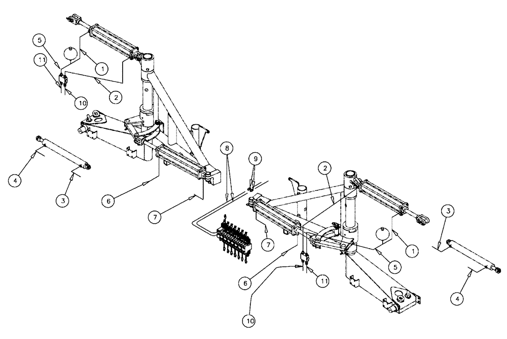 Схема запчастей Case IH FLX610 - (03-013) - HOSE ASSEMBLY, 60/85 BOOM (09) - BOOMS