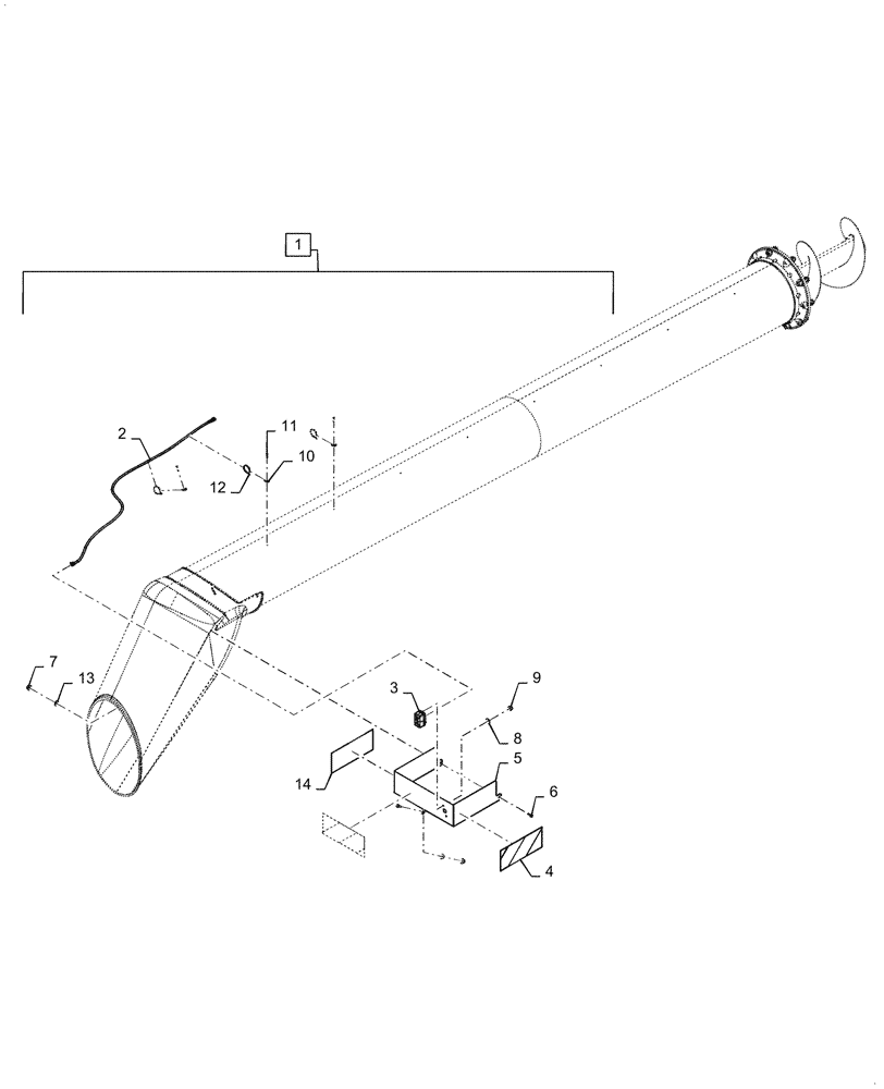 Схема запчастей Case IH 9230 - (88.100.55[04.1]) - DIA KIT UNLOADNG TUBE SIGNAL PLATE HC RIGID (88) - ACCESSORIES