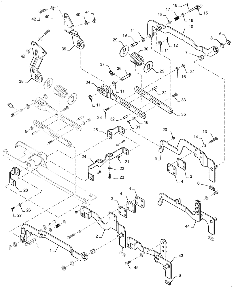 Схема запчастей Case IH MW266S - (58.910.AA[20]) - VAR - 717966266, 717966276 - MOWER DECK MOUNTING PARTS, 66", CL2, T4 (58) - ATTACHMENTS/HEADERS