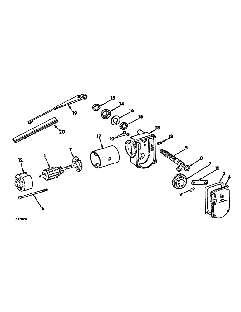 Схема запчастей Case IH 656 - (N-08) - PARTS ACCESSORIES AND ATTACHMENTS, WINDSHIELD WIPER MOTOR Accessories & Attachments
