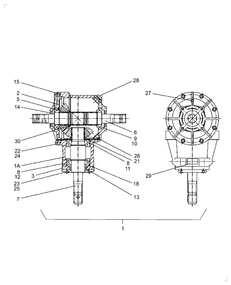 Схема запчастей Case IH RC960 - (020) - TRANSFER GEARBOX 