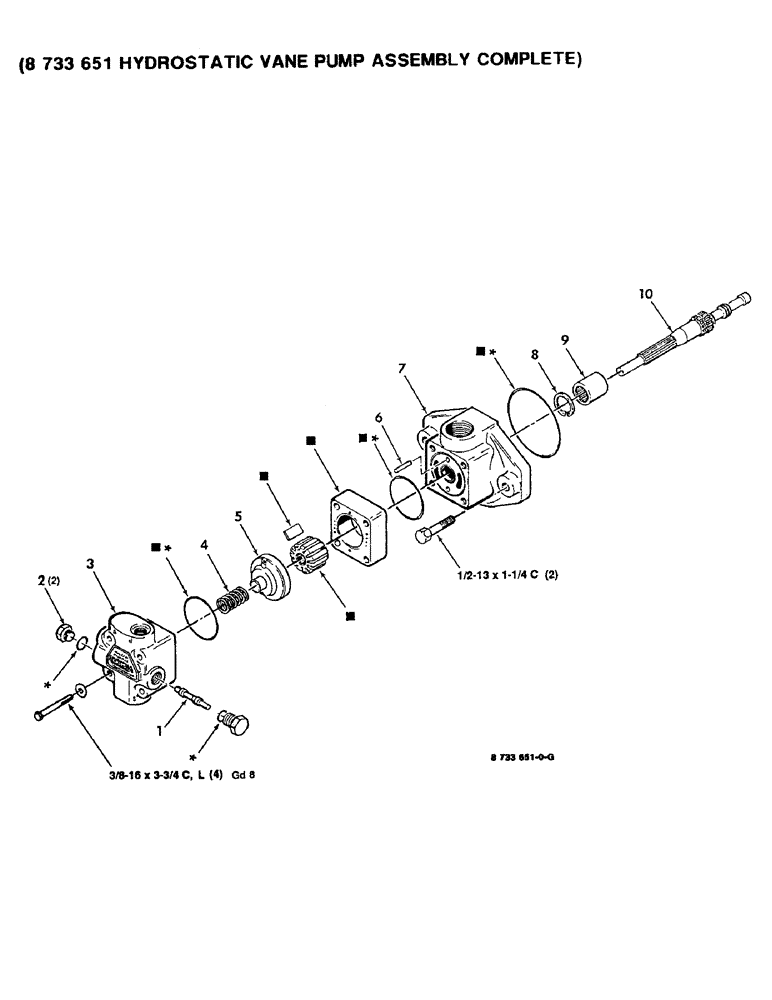 Схема запчастей Case IH 8830 - (8-22) - HYDROSTATIC VANE PUMP ASSEMBLY, TRANSMISSION, 8733651 HYDROSTATIC VANE PUMP ASSEMBLY COMPLETE (08) - HYDRAULICS