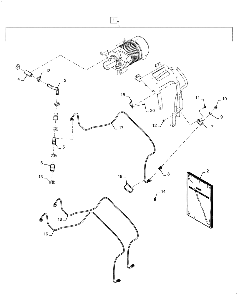 Схема запчастей Case IH FARMALL 45C - (10.204.AK) - AIR INTAKE, HEATER, CVT (10) - ENGINE