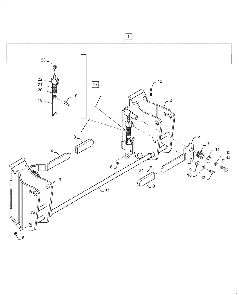Схема запчастей Case IH L555 - (82.100.AH[02]) - MANUAL COUPLER - DUAL HANDLE (AFTER NOV 28 2016) (82) - FRONT LOADER & BUCKET