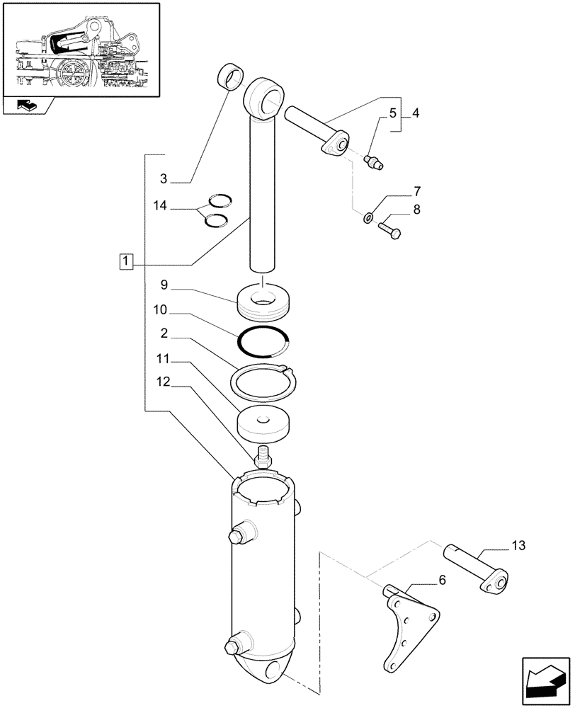 Схема запчастей Case IH PUMA 140 - (1.82.6/01) - EDC WITH TWO EXTERNAL CYLINDERS - CYLINDERS (DIAM.100MM.) (VAR.332909-333909) (07) - HYDRAULIC SYSTEM
