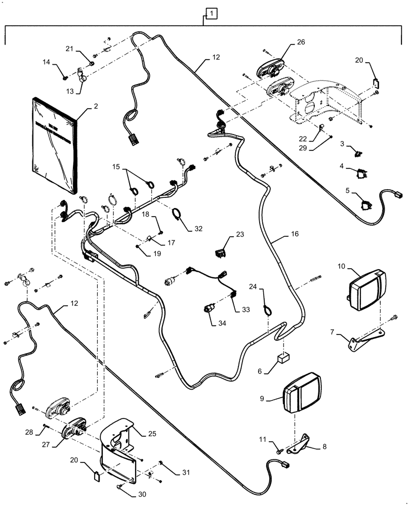 Схема запчастей Case IH SR220 - (88.100.55[09]) - DIA KIT, ROAD LIGHTS (88) - ACCESSORIES