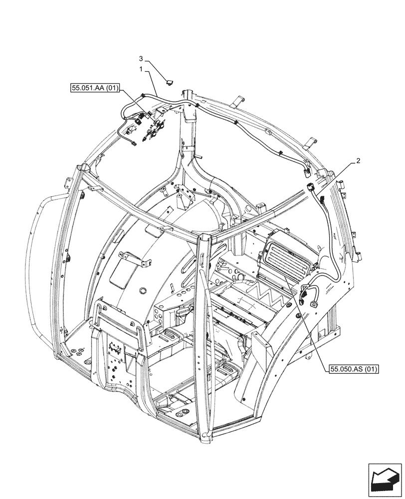 Схема запчастей Case IH PUMA 200 CVT - (55.050.AL[01]) - VAR - 391177, 391299, 391357, 759265, 759266 - AIR CONDITIONER, HARNESS - C7478 (55) - ELECTRICAL SYSTEMS