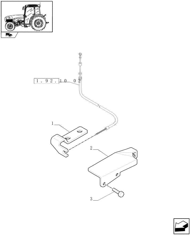 Схема запчастей Case IH FARMALL 95N - (1.10.0) - THROTTLE CONTROL LINKAGE (02) - ENGINE EQUIPMENT