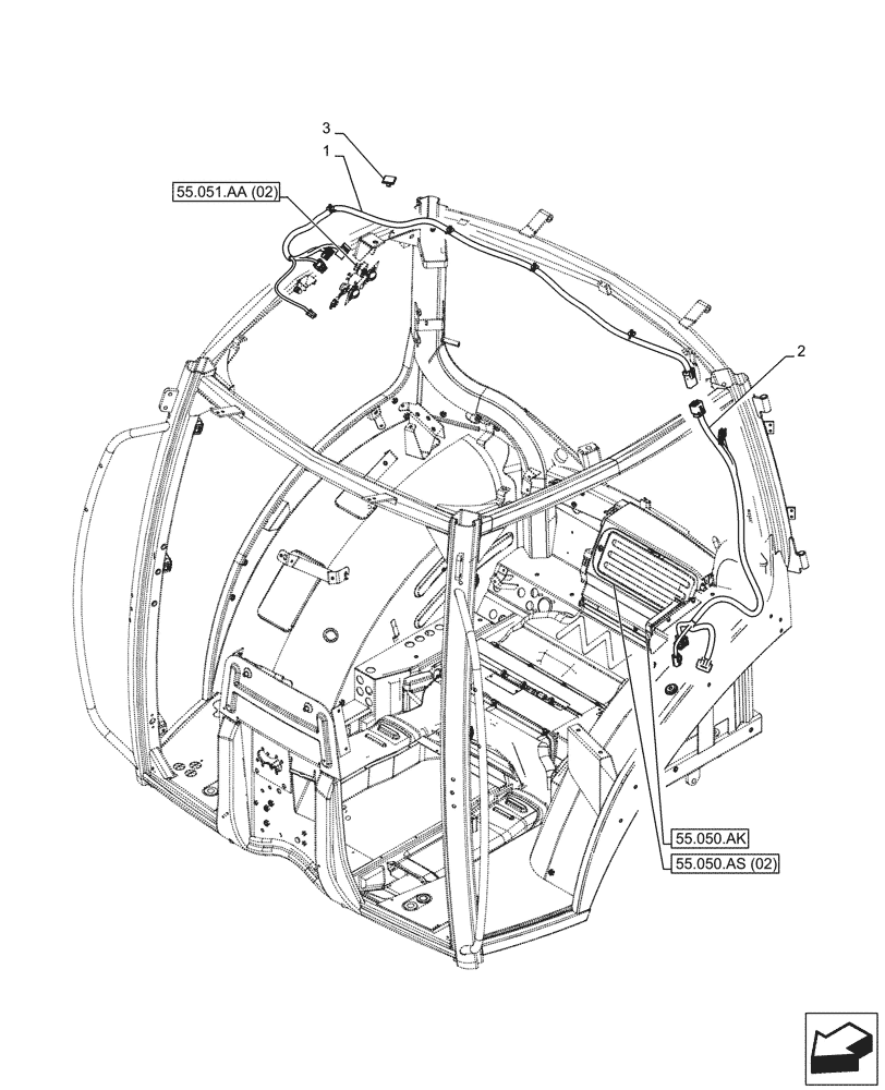 Схема запчастей Case IH PUMA 150 CVT - (55.050.AL[02]) - VAR - 758131, 758133, 758265, 758666, 758667, 758668, 758669, 759264 - AIR CONDITIONING WITH ATC, HARNESS - C7478 (55) - ELECTRICAL SYSTEMS