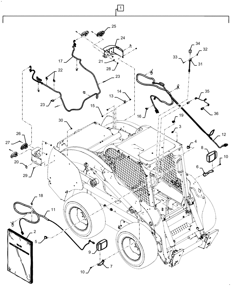 Схема запчастей Case IH SV340 - (88.100.55[05]) - DIA KIT, ROAD LIGHTS (88) - ACCESSORIES