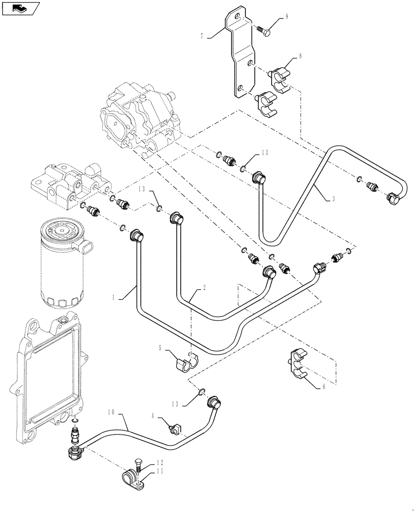 Схема запчастей Case IH 3330 - (10.218.03) - FUEL INJECTION SYSTEM (10) - ENGINE